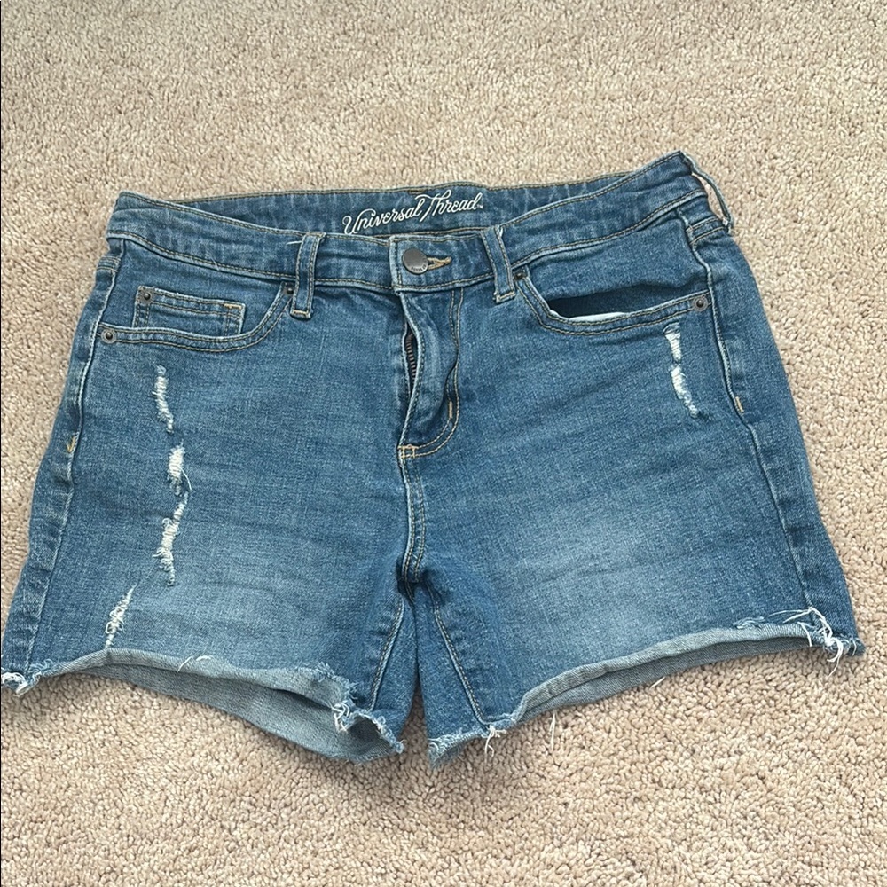 Universal Thread Blue Jean Shorts Distressed Raw Hem